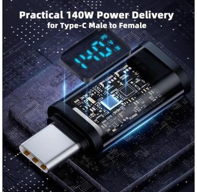 Alt view image 4 of 7 - 3 Pack USB C Digital Display Adapter, USB C to USB 3.0/USB C/8 Pin PD 35W/36W/140W Data Transfer Fast Charging Power Meter Tester Converter Adapter