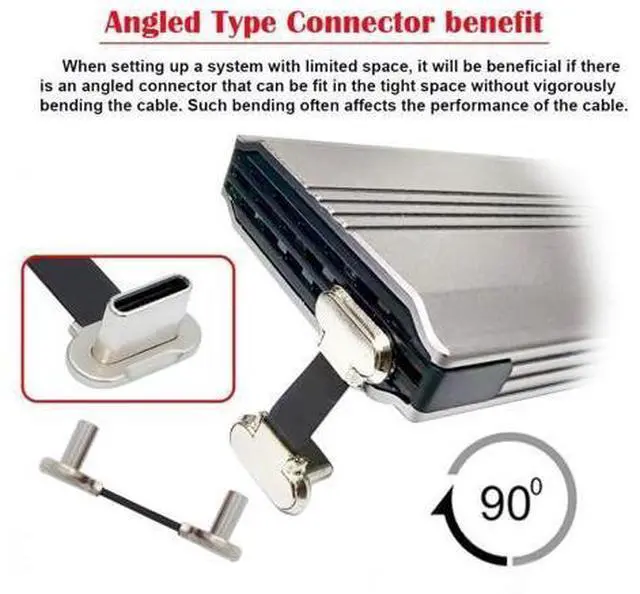 Alt view image 7 of 7 - 0.78Inch USB C Short Flat Cable, USB 2.0 Type C Dual 90 Degree Angled PD 65W Fast Charge Data Extension Cable for Power Bank