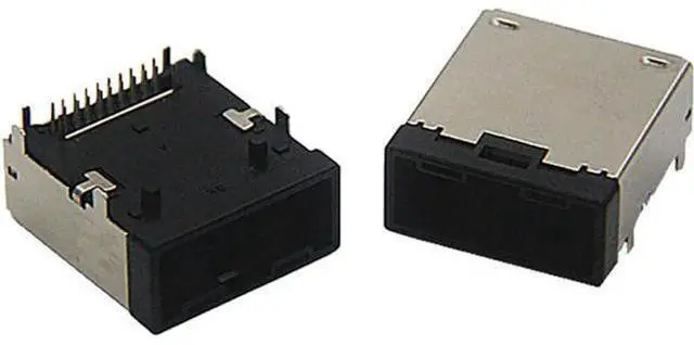 Alt view image 5 of 6 - E-Type 19 Pin Female 90 Degree Board Mount Shockproof Connector Compatible with HDMI 8K Ultra HD Anti-Vibration Automotive Connector, Durable PCB Mounting Interface