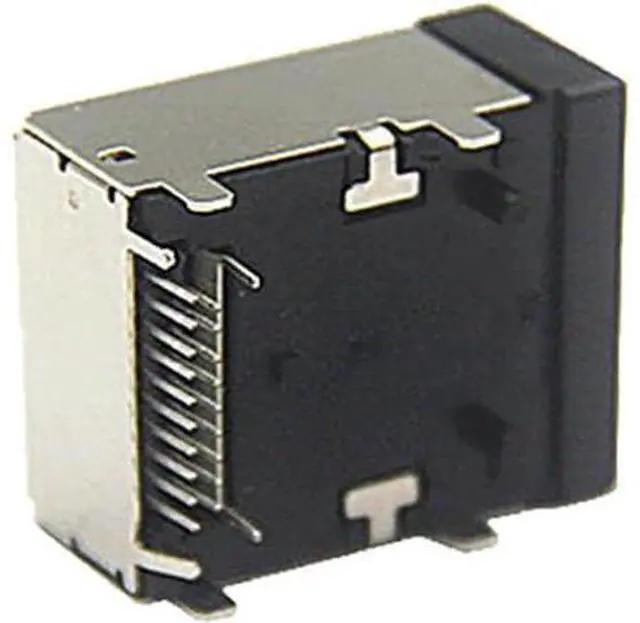 Alt view image 6 of 6 - E-Type 19 Pin Female 90 Degree Board Mount Shockproof Connector Compatible with HDMI 8K Ultra HD Anti-Vibration Automotive Connector, Durable PCB Mounting Interface