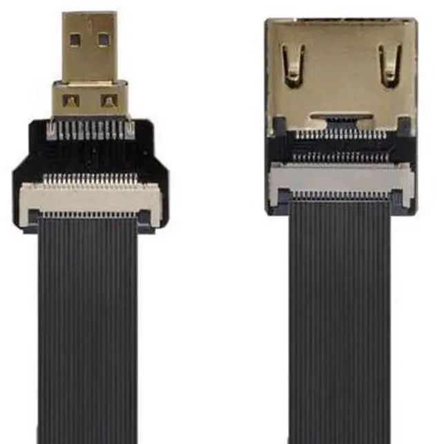 Alt view image 5 of 7 - CYFPV Micro HDMI to HDMI Female Extension FPC Flat Cable 1080P for FPV HDTV Multicopter Aerial Photography 0.5M