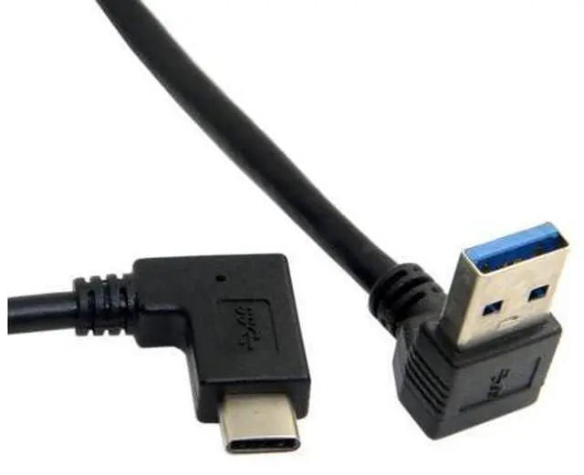 Main image of Reversible USB 3.1 Type C USB-C Angled to 90 Degree Down Angled A Male Data Cable for Tablet Mobile Phone 30cm Type-01