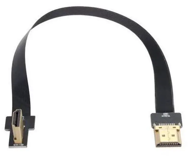 Alt view image 5 of 7 - CYFPV HDMI Type A Male to Male HDTV FPC Flat Cable for FPV HDTV Multicopter Aerial Photography 90 Degree Right Angled 0.2M