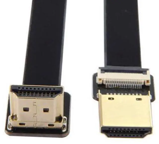 Alt view image 3 of 7 - CYFPV HDMI Type A Male to Male HDTV FPC Flat Cable for FPV HDTV Multicopter Aerial Photography 90 Degree UP Angled 0.5M