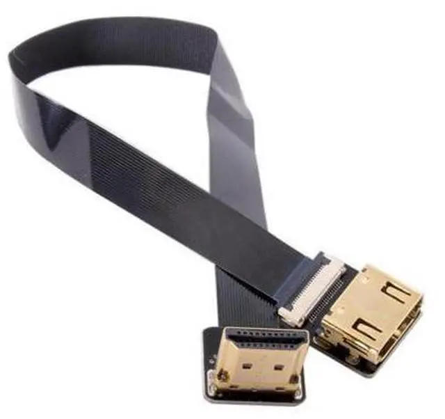 Alt view image 4 of 7 - CYFPV HDMI Male to Female FPC Flat Extension Cable for Camera HDTV Multicopter Aerial Photography 90 Degree UP Angled 0.2M