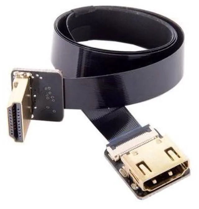 Alt view image 5 of 7 - CYFPV HDMI Male to Female FPC Flat Extension Cable for Camera HDTV Multicopter Aerial Photography 90 Degree UP Angled 0.5M