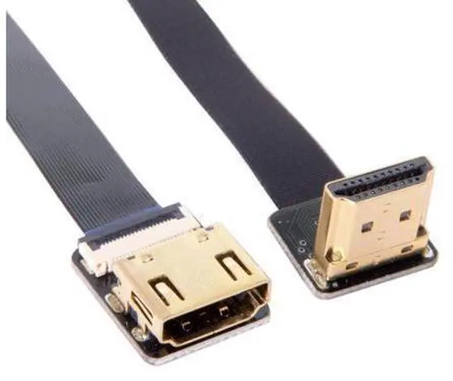 Alt view image 6 of 7 - CYFPV HDMI Male to Female FPC Flat Extension Cable for Camera HDTV Multicopter Aerial Photography 90 Degree UP Angled 0.2M
