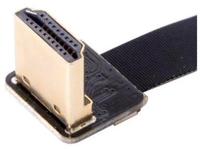 Alt view image 6 of 7 - CYFPV HDMI Male to Female FPC Flat Extension Cable for Camera HDTV Multicopter Aerial Photography 90 Degree Down Angled 0.2M