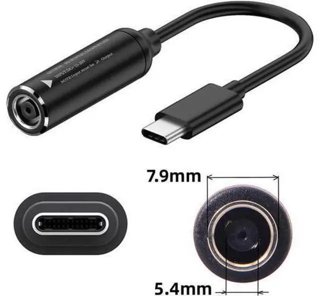 Alt view image 7 of 7 - DC Jack 7.9x5.4mm Input to USB-C Type-C Power Plug Charge Cable for Laptop Phone PD9V 5V 20V