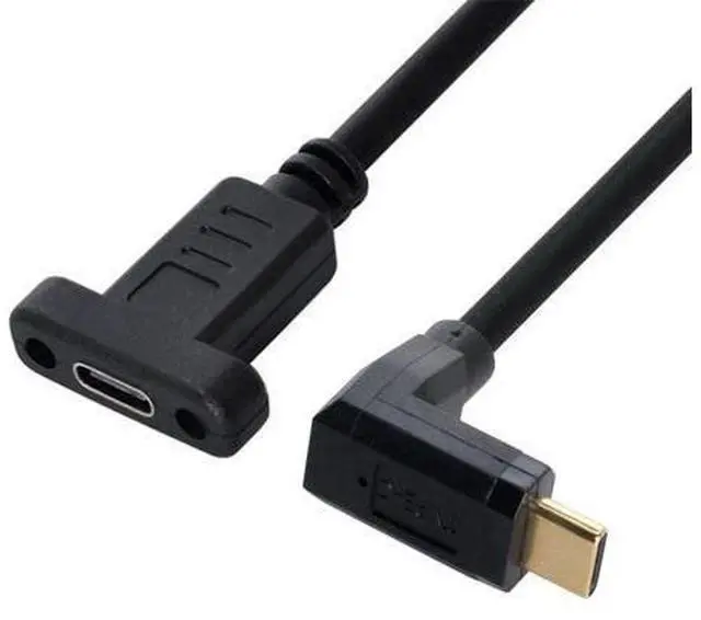 Alt view image 6 of 7 - 90 Degree Up & Down Angled USB-C USB 3.1 Type C Male to Female Extension Data Cable 30cm