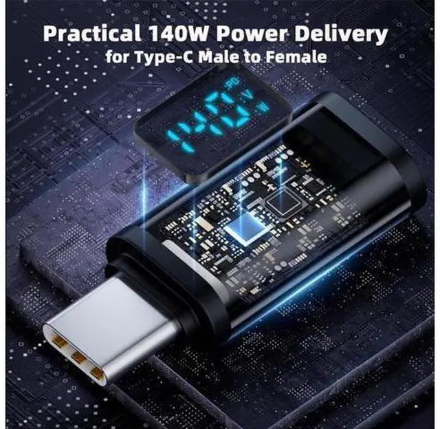 Alt view image 4 of 7 - Adapter 3pcs/lot Type-C Smart LED Display USB-C Female to USB Type-A 8P Adapter Data Current Voltage Fast Charging Monitoring Display Tester Detector
