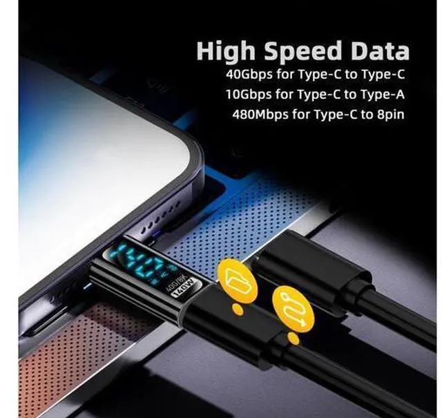 Alt view image 6 of 7 - Adapter 3pcs/lot Type-C Smart LED Display USB-C Female to USB Type-A 8P Adapter Data Current Voltage Fast Charging Monitoring Display Tester Detector