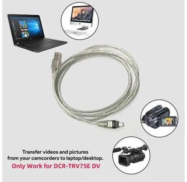 Alt view image 4 of 7 - USB Male to Firewire IEEE 1394 4Pin Male iLink Adapter Cord Cable for DCR-TRV75E DV 1m USB Firewire Cable