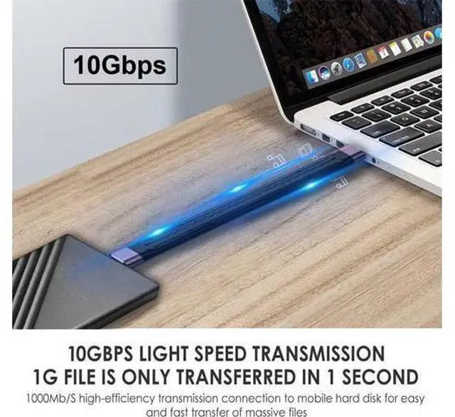 Alt view image 4 of 6 - 10Gbps USB 3.1 Type A Male to USB3.0 Type A Male Extension Flat Slim FPC Data Cable 13cm for Laptop & Desktop