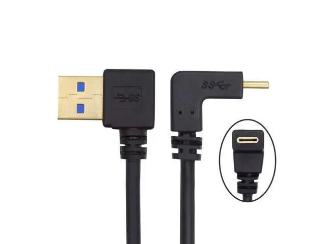 Alt view image 2 of 7 - Up & Down Angled USB 3.1 USB-C to Right Angled 90 Degree A Male Data Cable for Laptop & Tablet & Cell Phone 100cm