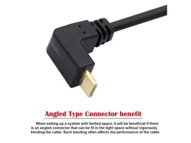 Alt view image 6 of 7 - Up & Down Angled USB 3.1 USB-C to Right Angled 90 Degree A Male Data Cable for Laptop & Tablet & Cell Phone 100cm