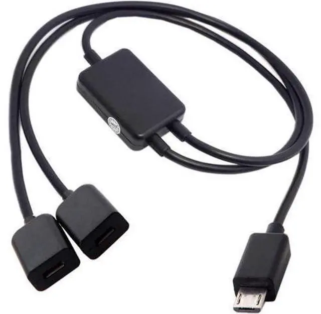 Alt view image 6 of 6 - Micro USB OTG Cable,Micro USB 1 Male to 2 Female Dual Ports Hub Cable for Laptop PC & Mouse & Flash Disk