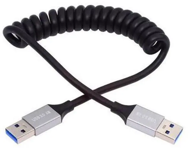 Main image of Cable USB 3.0 Type-A Male to USB3.0 A Male Stretch Coiled Cable 100cm Extension 5Gbps for Disk SSD Camera Data
