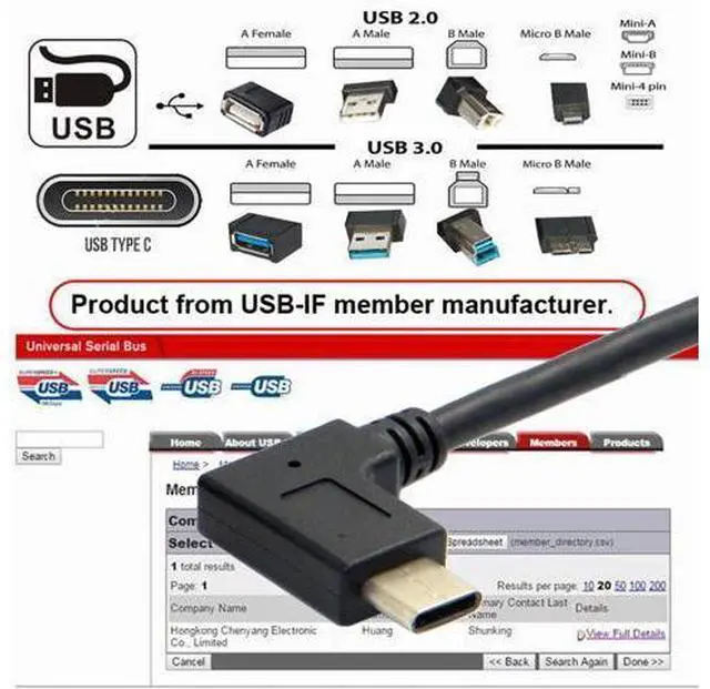 Alt view image 6 of 7 - Reversible USB 3.1 Type C USB-C Angled to 90 Degree Down Angled A Male Data Cable for Tablet Mobile Phone 30cm Type-01