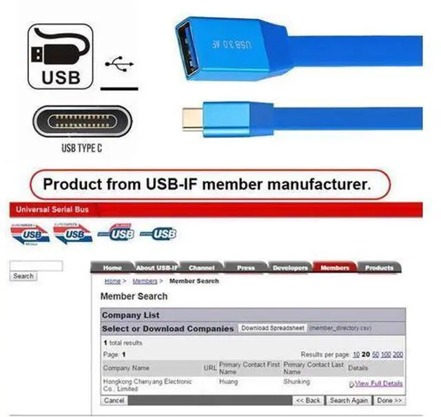 Alt view image 5 of 7 - Ultra Flat Slim USB 3.0 Type-C Male USB-C to OTG USB3.0 Type-A Female Cable On-The-Go Blue 10Gbps for Laptop Computer Disk SSD Camera Data 20cm