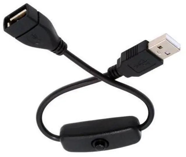 Main image of USB Power Switch Extension Cable USB Male to Female with On/Off Power Switch Button DC 5V Power Extension Cable, Black, CY-PW-012-AM