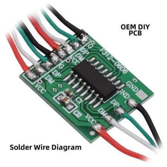 Alt view image 5 of 7 - 2 Pack USB 2.0 HUB 1 to 2 Splitter DIY Solder Cable Adapter for Strain Relief OD 3.0mm Cable