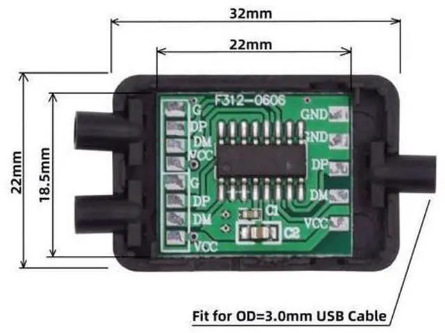 Alt view image 6 of 7 - 2 Pack USB 2.0 HUB 1 to 2 Splitter DIY Solder Cable Adapter for Strain Relief OD 3.0mm Cable