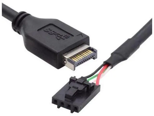 Main image of Cable USB 3.1 Front Panel Header Male Type-E Host to USB 2.0 Motherboard 4pin IDC Housing with Latch Device Cable 30cm