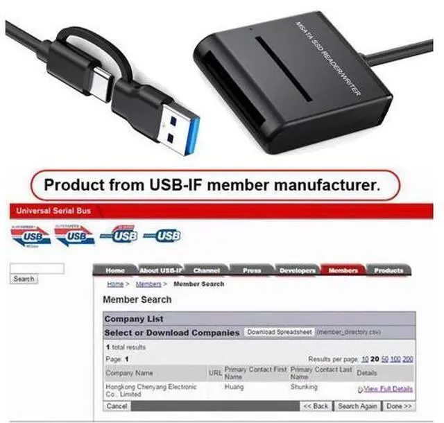 Alt view image 6 of 7 - Adapter USB 3.0 USB-C Type-C Type-A Dual Connector to MSATA SSD Docking External Cable Enclosure 5Gbps