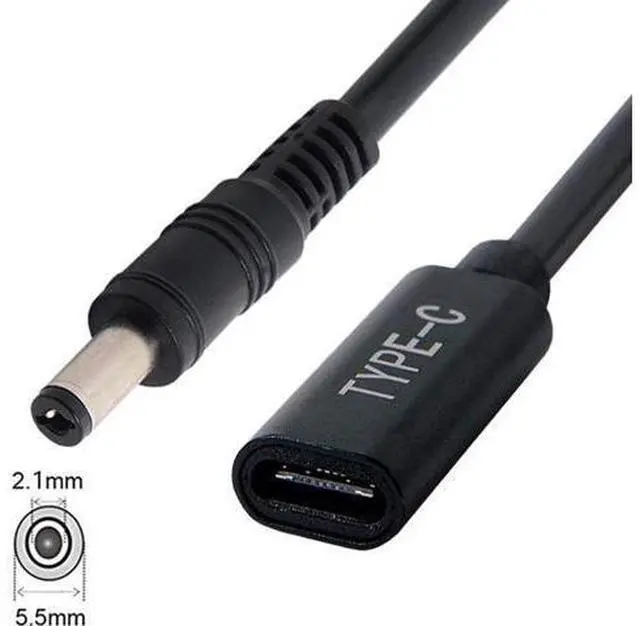 Alt view image 2 of 5 - Type C USB-C Female Input to DC 5.5x2.1mm Cable fit for Laptop DC 19.5V