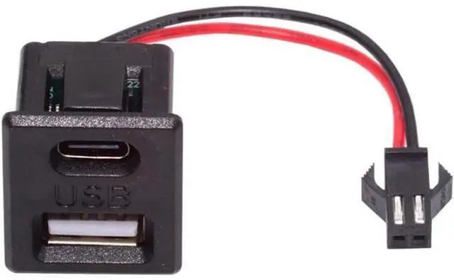 Alt view image 6 of 6 - DIY OEM Type-C & Type-A Female Socket to 2Pin Header Cable Pitch=2.54mm Latch Mount Type DC 5V Power