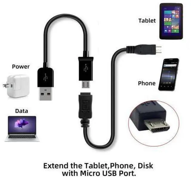 Alt view image 5 of 7 - USB 2.0 Micro USB 5Pin Male to Female Extension Cable - Hi Speed Data & Power (20cm)