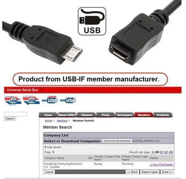 Alt view image 6 of 7 - USB 2.0 Micro USB 5Pin Male to Female Extension Cable - Hi Speed Data & Power (20cm)