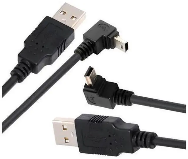 Main image of Cable 2pcs/lot Down & Up Angled Mini USB B Type 5pin Male 90 Degree to USB 2.0 Male Power Data Cable 50cm