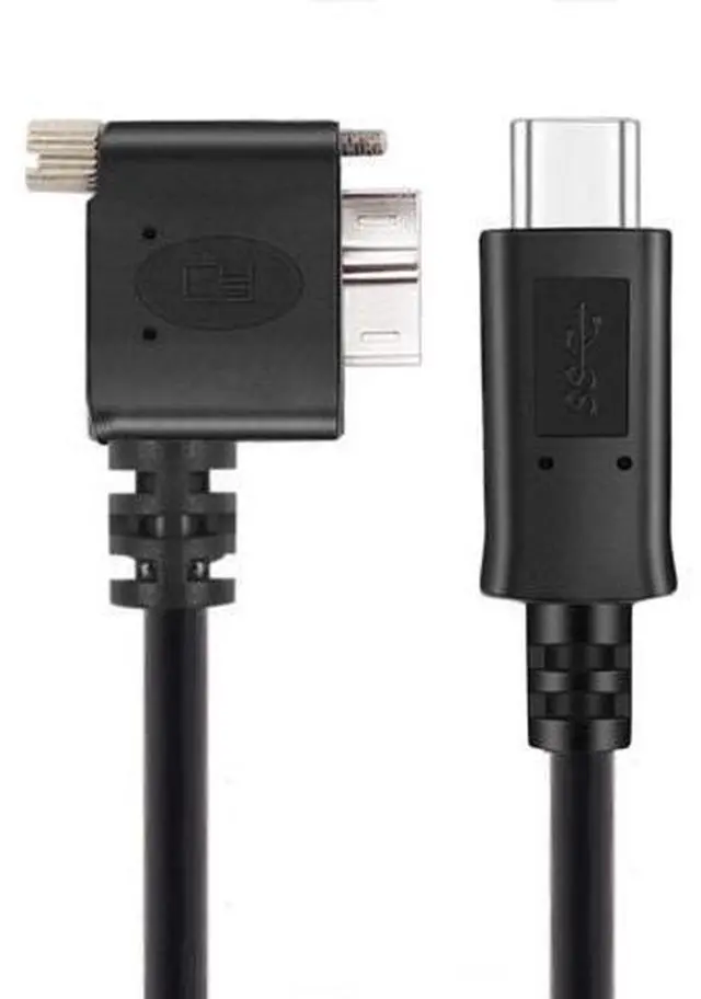 Main image of USB C to Micro USB 3.0 Data Cable 90 Degree Left Angled with Screw Mount 5Gbps
