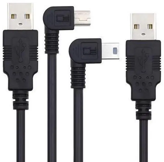 Main image of Cable 2pcs/lot Left & Right Angled Mini USB B Type 5pin Male 90 Degree to USB 2.0 Male Power Data Cable 50cm