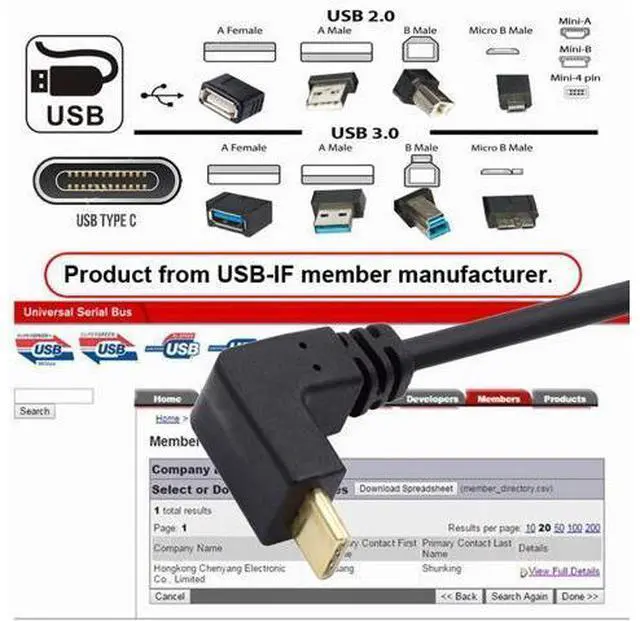 Alt view image 4 of 7 - USB C to USB 3.0 90 Degree UP Angled Data Extension Cable for Tablet Mobile Phone Hard Disk Drive