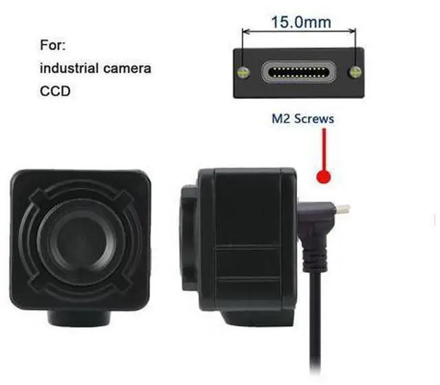 Alt view image 4 of 7 - USB 3.0 to USB C 90 Degree Angled Data Cable with Panel Mount Screw for Industrial Camera 0.3M