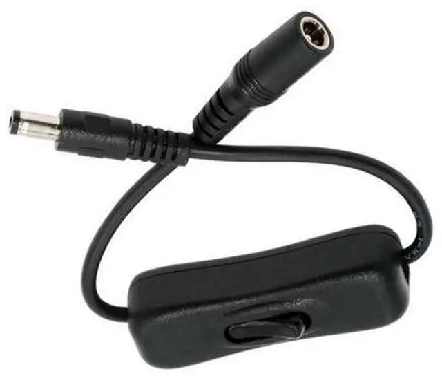 Main image of DC Power Switch Extension Cable DC 5.5x2.1mm Male to Female with On/Off Power Switch Button DC 5V Power Extension Cable, Black, CY-PW-012-DC