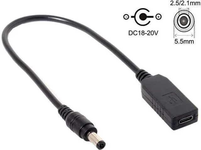Alt view image 3 of 7 - USB 3.1 Type C USB-C to DC 20V 5.5 2.5mm & 2.1mm Power Plug PD Emulator Trigger Charge Cable for Laptop