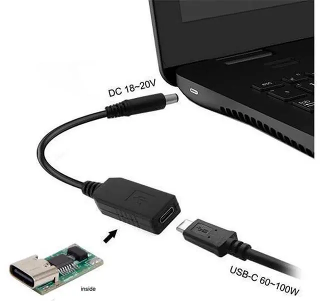 Alt view image 7 of 7 - USB 3.1 Type C USB-C to DC 20V 5.5 2.5mm & 2.1mm Power Plug PD Emulator Trigger Charge Cable for Laptop