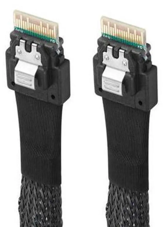Main image of Slimline Cable PCI-E SAS 4.0 SFF-8654 4i 38pin Host to SFF-8654 Slim SAS Target Cable 40cm