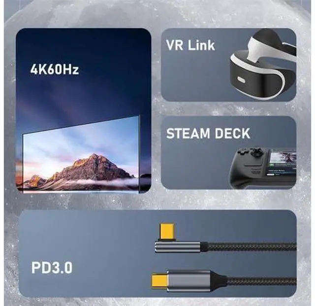 Alt view image 6 of 7 - 90 Degree Low Profile Angled Type-C USB-C Male to Male USB3.1 10Gbps 100W Data Cable for Laptop Phone 300CM