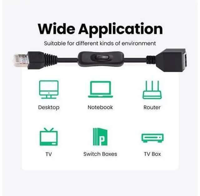 Alt view image 6 of 7 - Cable RJ45 CAT6 8P8C STP UTP Male to Female Extension Cable with 304 Singal Switch On/Off LAN Ethernet Network Patch Cord (60cm)