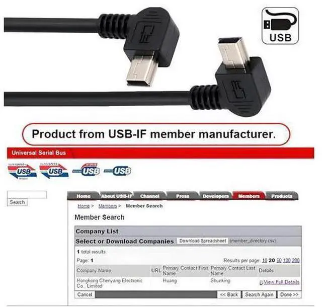 Alt view image 6 of 7 - Cable 2pcs/lot Left & Right Angled Mini USB B Type 5pin Male 90 Degree to USB 2.0 Male Power Data Cable 50cm