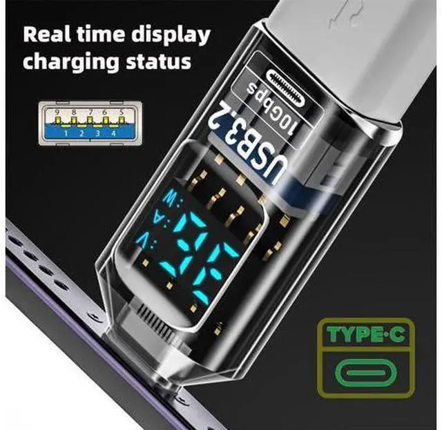 Alt view image 4 of 7 - 3pcs/lot Type-C Smart LED Display USB-C to USB3.2 Type-A Adapter 10Gbps Data Current Voltage Fast Charging Monitoring Display Tester Detector