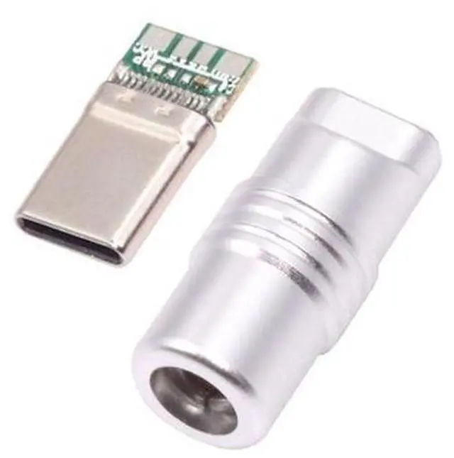 Main image of USB C DIY Connector Aluminum Alloy USB 3.0 Type C Male Plug Port Repair Replacement Solder Adapter for OD 4.0-6.0mm Cable Silver