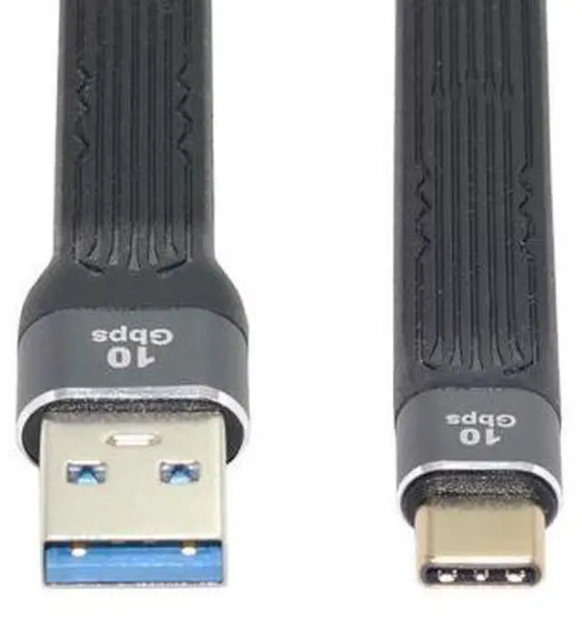 Main image of USB 3.0 Type A Male to USB-C USB 3.1 Type C Male Host 10Gbps Flat Slim FPC Data Cable for Laptop & Phone