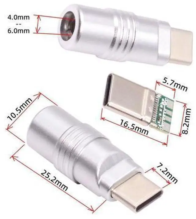 Alt view image 6 of 7 - USB C DIY Connector Aluminum Alloy USB 3.0 Type C Male Plug Port Repair Replacement Solder Adapter for OD 4.0-6.0mm Cable Silver