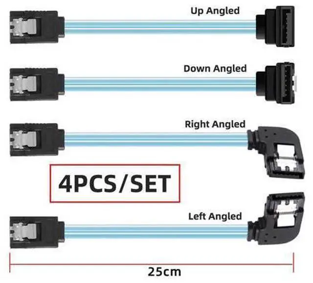 Alt view image 2 of 7 - Cable 4pcs/lot 90 Degree Angled Type Internal 4-SATA Host to 4SATA 7pin Target Disk 6Gbps Data Server Cable 25cm